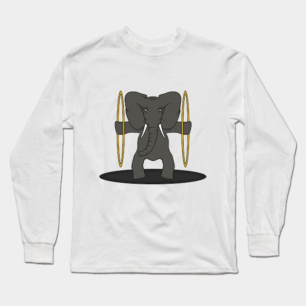 Elephant as Arthist at Circus Long Sleeve T-Shirt by Markus Schnabel